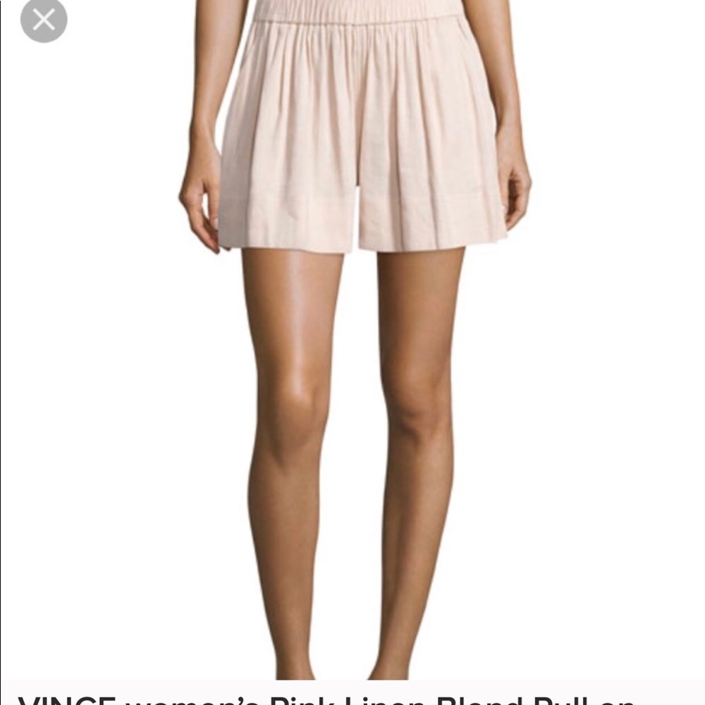 2 pairs of Vince linen blend pull on shorts